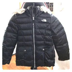 North Face girls M hooded coat